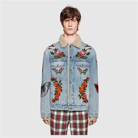 gucci mens jean jacket|Gucci jean jacket women's.